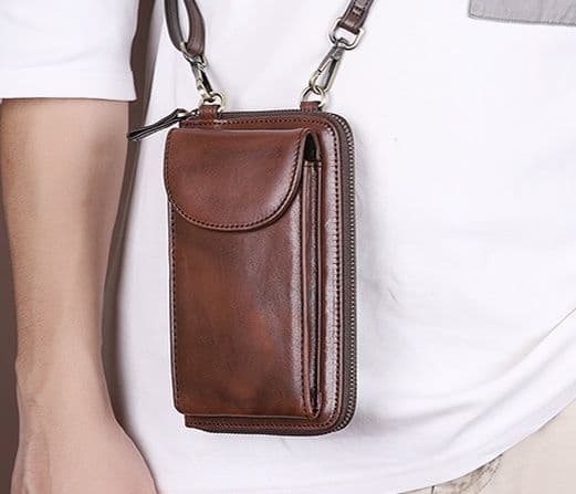 ショルダーバッグメンズ 財布 多機能ミニショルダーレザー財布