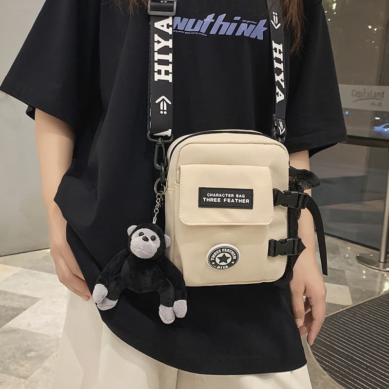 ショルダーバッグメンズ ミニ 多機能ドリンクポケット付きミニショルダー