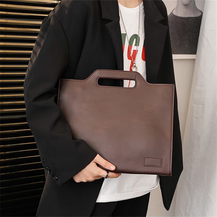 ショルダーバッグメンズ 復古調紳士用革風手提げ肩掛け鞄