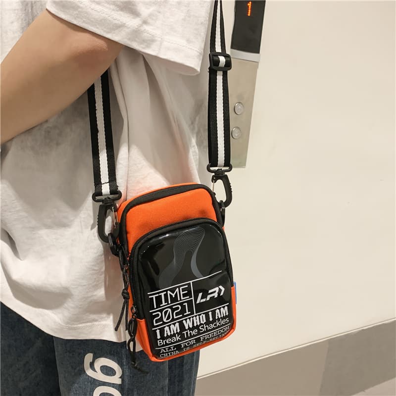 ショルダーバッグメンズ スマホ クリアポケット付き多機能ミニショルダー
