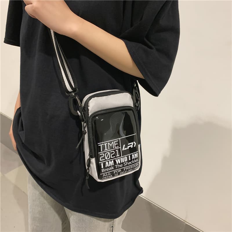 ショルダーバッグメンズ スマホ クリアポケット付き多機能ミニショルダー