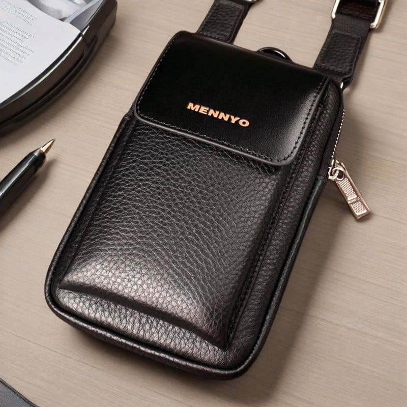 ショルダーバッグメンズ スマホ 高級本革ポーチ縦型ショルダー