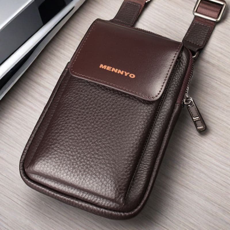 ショルダーバッグメンズ スマホ 高級本革ポーチ縦型ショルダー