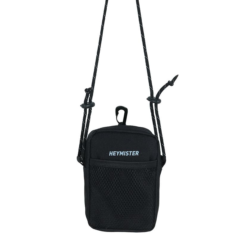 ショルダーバッグメンズ メッシュポケット縦型ミニショルダー