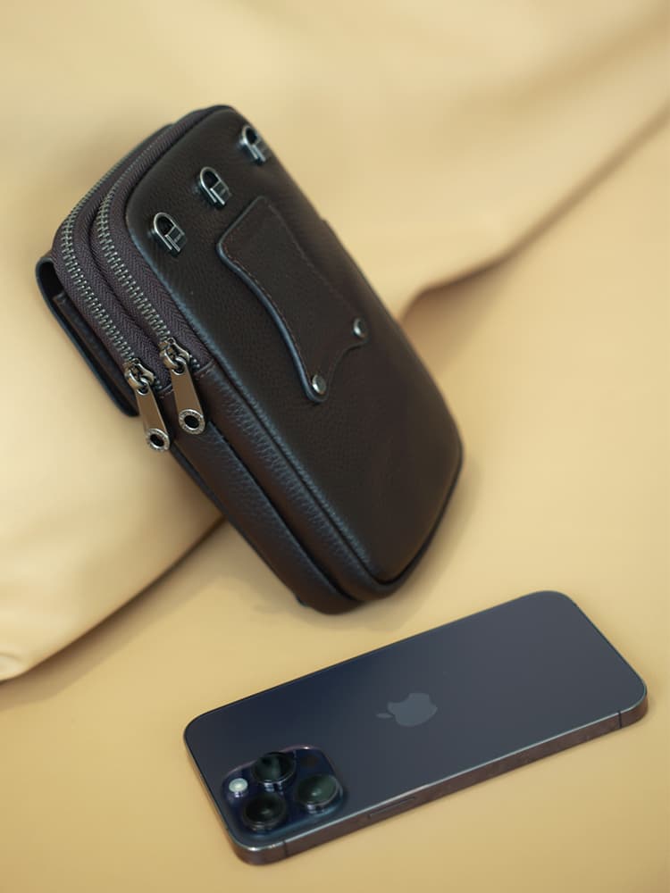 ショルダーバッグメンズ スマホ 高級本革ポーチ縦型ショルダー
