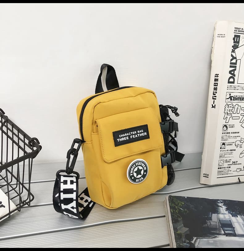ショルダーバッグメンズ ミニ 多機能ドリンクポケット付きミニショルダー