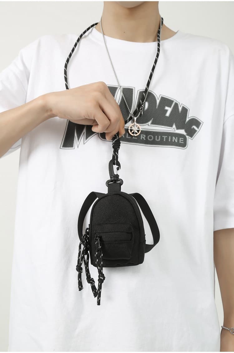 ショルダーバッグメンズ 財布 ミニリュック型ネックレス財布