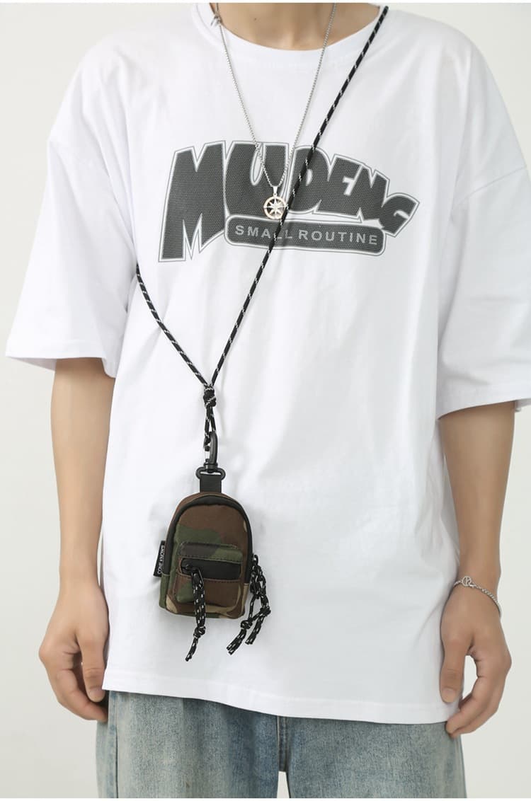 ショルダーバッグメンズ 財布 ミニリュック型ネックレス財布