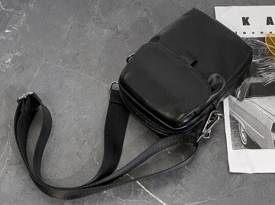 ショルダーバッグメンズ 男性用小型合成皮革ショルダーバッグ
