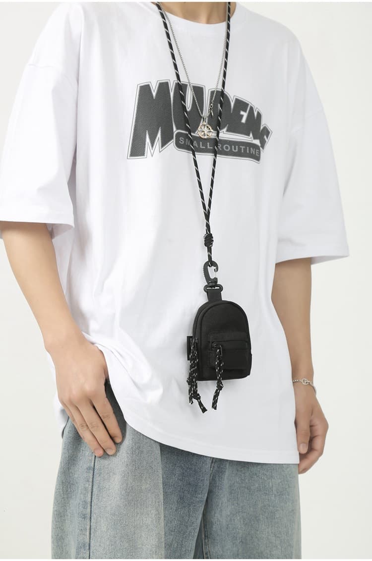 ショルダーバッグメンズ 財布 ミニリュック型ネックレス財布