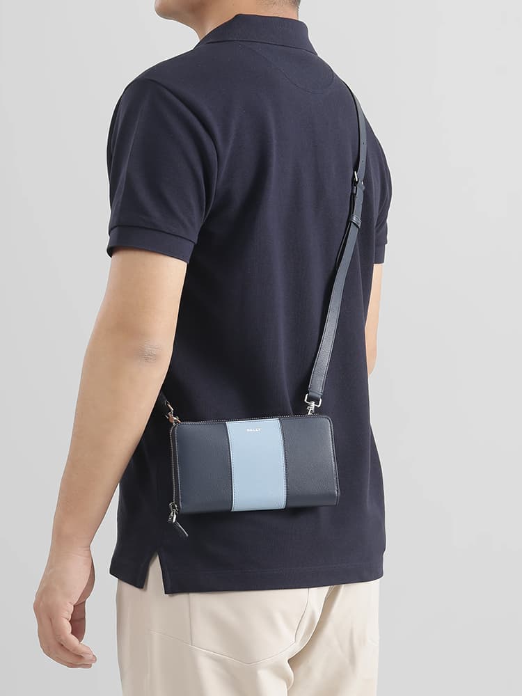 ショルダーバッグメンズレザー財布 ツートーン ショルダーウォレット