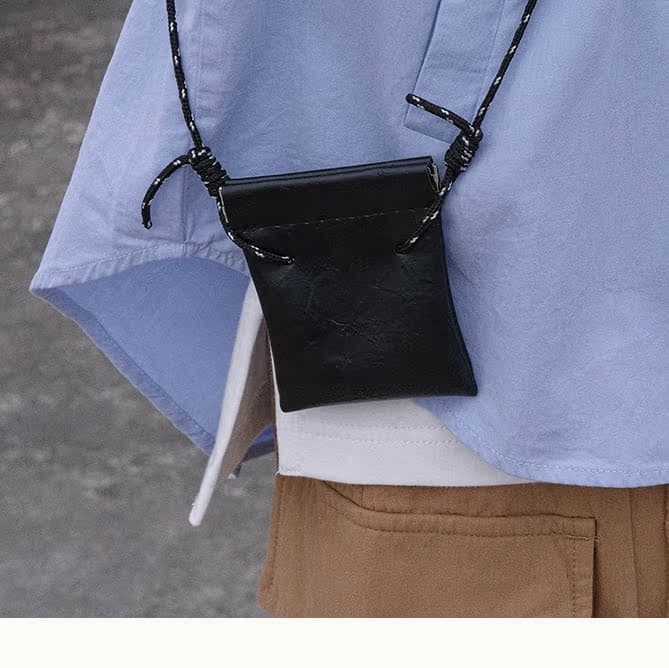ショルダーバッグメンズ 財布 ミニマル紐掛けウォレット